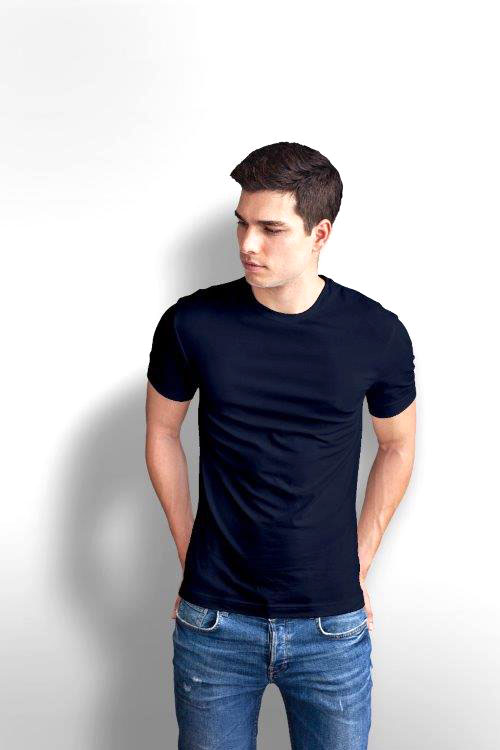Black Solid Round Neck T-shirt - You and I Fashions Pvt. Ltd.