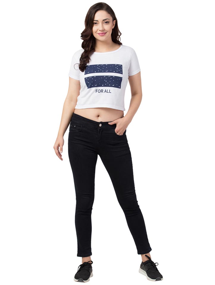 Cracked Effect Crop Top - You and I Fashions Pvt. Ltd.