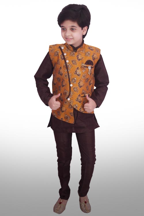 Jacquard Jacket with Kurta Pyjama