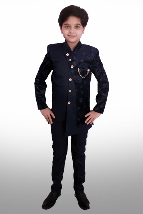 Embossed Print Velvet Jacket With Pant