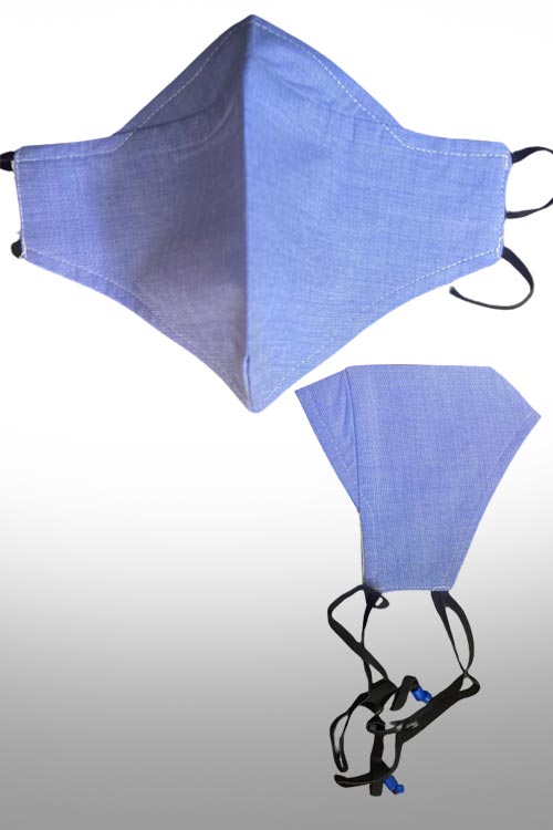 Blue Solid Reusable Protective Outdoor Mask