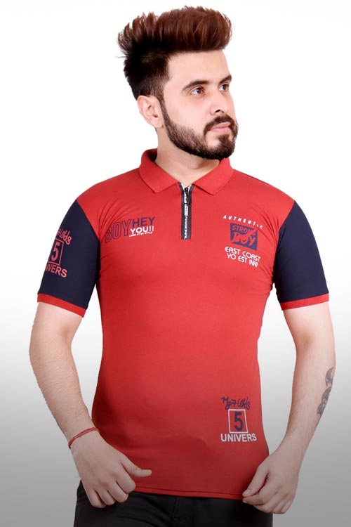 Graphic Print Polo T-Shirt
