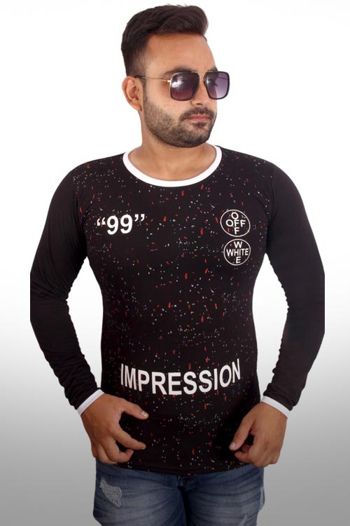 Printed Round Neck Full Sleeve T-Shirt