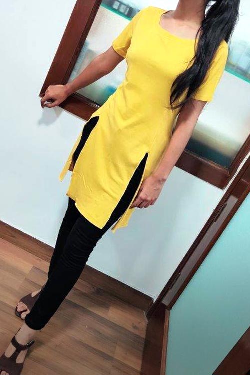 Yellow Long Line Top