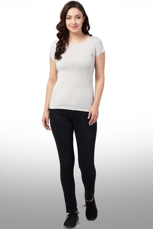 Beautiful Art Grey Solid T-Shirt